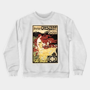 American Crescent Cycles Art Nouveau Advertisement Vintage Crewneck Sweatshirt